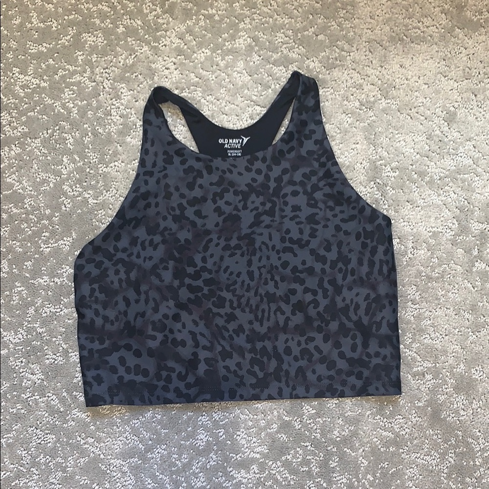 Old Navy Blue Gray Sleeveless Crop Sporty Top